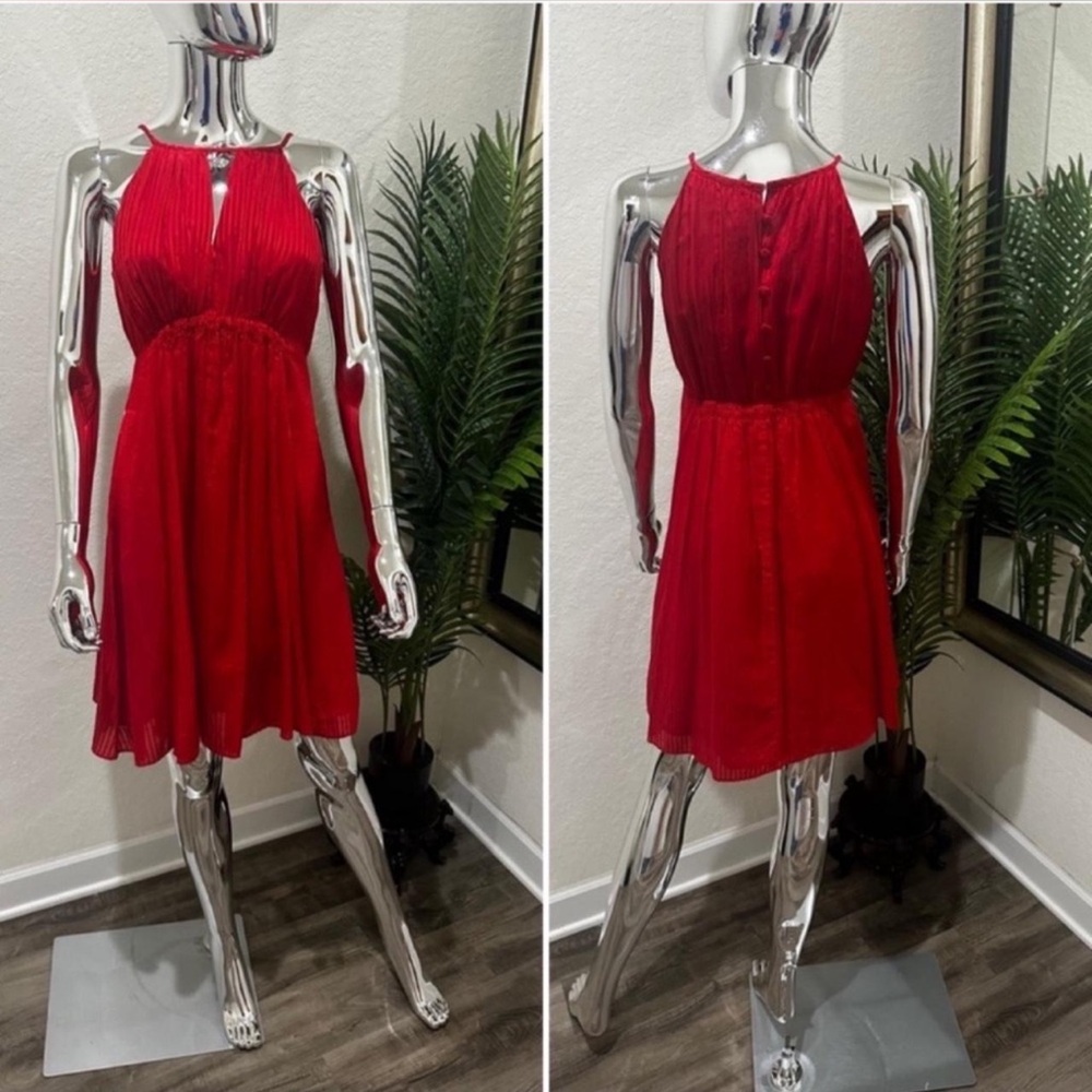 Esley Red Halter Dress M